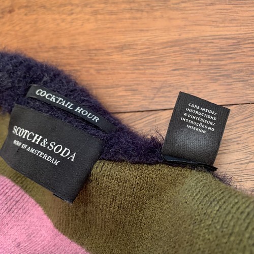 Scotch Soda Fuzzy Kimono Sweater Cocktail Hour Knit Mountain Scene Cardigan 38” - Picture 15 of 21