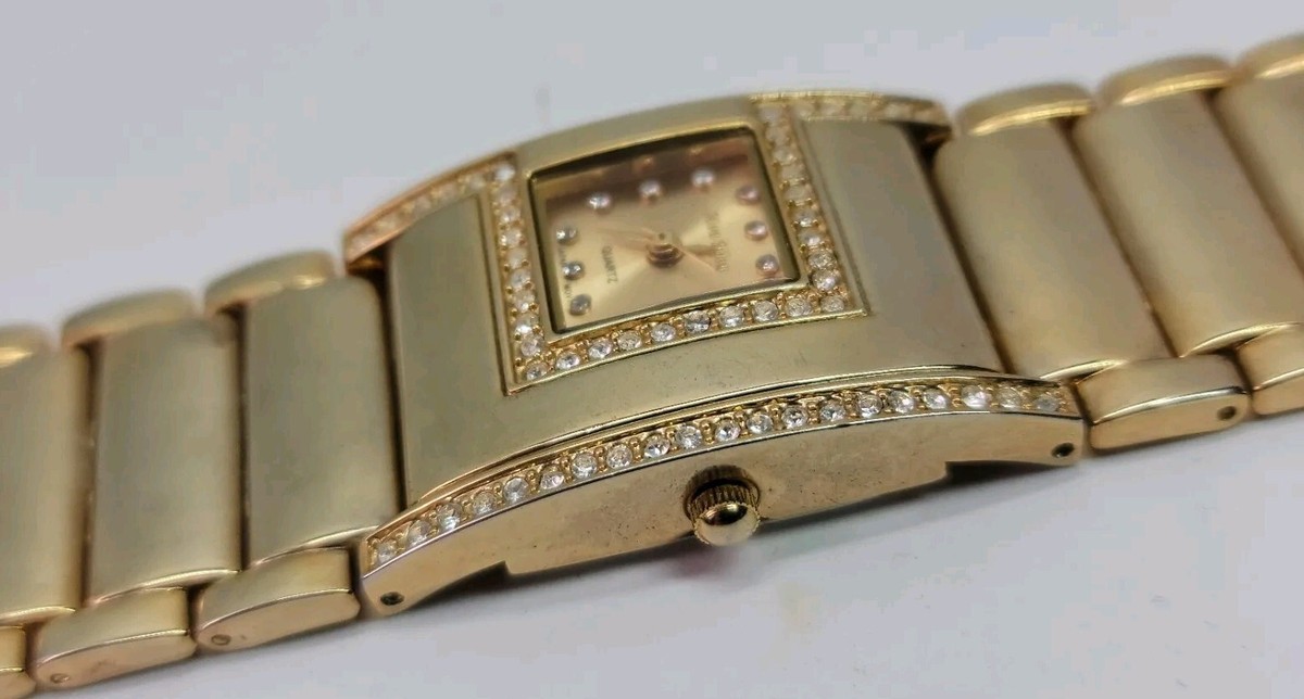 VTg Mon Bijou Quartz Watch Gold Tone 1309 China Orient Rhinestone Womens ladies Vintage Orient Gold Plated Watch, Women main image 2