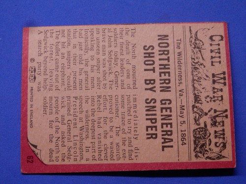 Civil War News A. & B. C. Gum Cards 1965: Pick Your Own Card - NEW STOCK - Picture 99 of 141