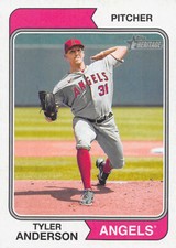 Tyer Anderson 2023 Topps Heritage Baseball card Base #394 Los Angeles Angels