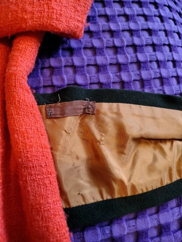 Vintage Imported Orange Wool Designer Copy Dress with Suede Belt - Picture 8 of 20