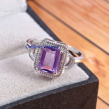 Natural Amethyst Gemstone with 925 sterling silver Women's Ring 550