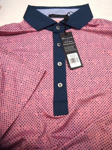 Greyson Golf Performance Fabric Plus or Minus Pattern Polo Golf Shirt NWT L $118 - Afbeelding 5 van 13