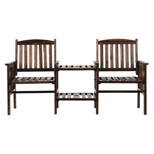 Gardeon Wooden Garden Bench Seat Table Loveseat Outdoor Patio Furniture Park - Picture 4 of 8