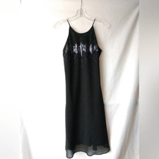 Cachet Black Beaded Dress LBD Semi-Formal Size 6 Chest 32"