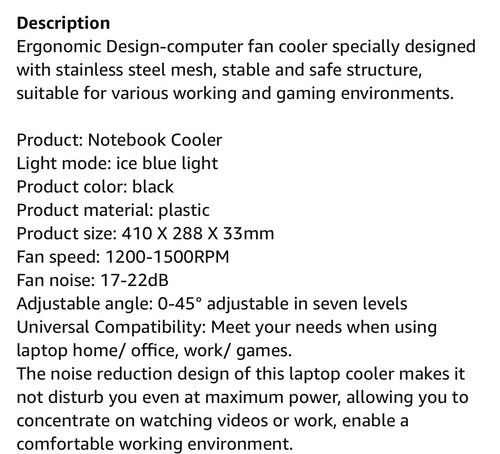 Laptop Cooler Gaming Notebook Laptop Fan with 2 Quiet Led Fans Rgb Light - 第 8/8 張圖片