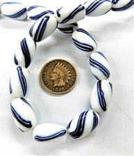 Early Great Lakes Antique Delft Style African Trade Beads  TT663  15 beads     