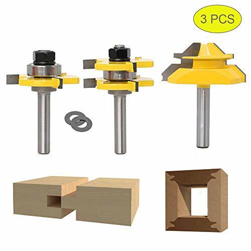 Router Bit Set [3 Pezzi], APLUS 8mm Fresa per Tagli a 45 Gradi + Frese (p0l)