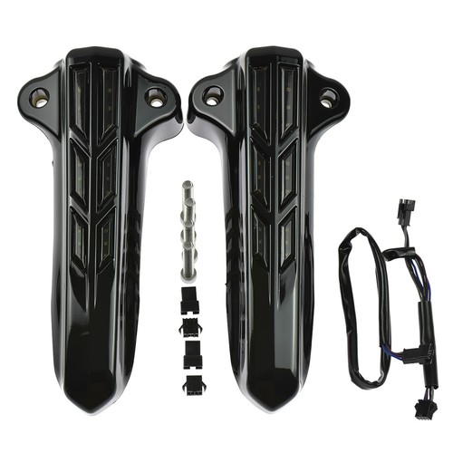 Front Lower Fork Leg Covers LED Light Fit For Harley Touring FLH FLHR FLHX 14-21 - Picture 2 of 9