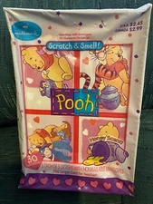Vintage Hallmark Pooh Scratch & Smell 30pk Valentines Cards w/ Envelopes NEW