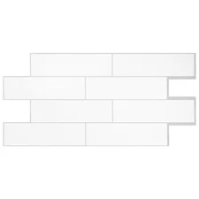 Smart Tiles Oslo White 22.56"x10.88" Vinyl Peel & Stick Tile 2.80 sq. ft. 2 Pack