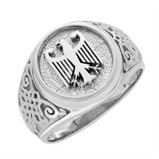 Ring, Silberring, Herrenring aus 925er Silber Siegelring mit Deutscher Adler