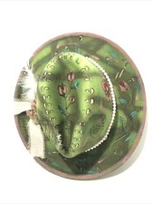 Tazzle s 1of1 Womens Custom Western Fedora Hat-Green, Hand Painted Flowers, Band