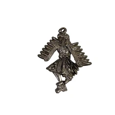 Vtg Necklace Pendant Tribal Indian Bird Dance Silver Tone Fashion Estate Jewelry