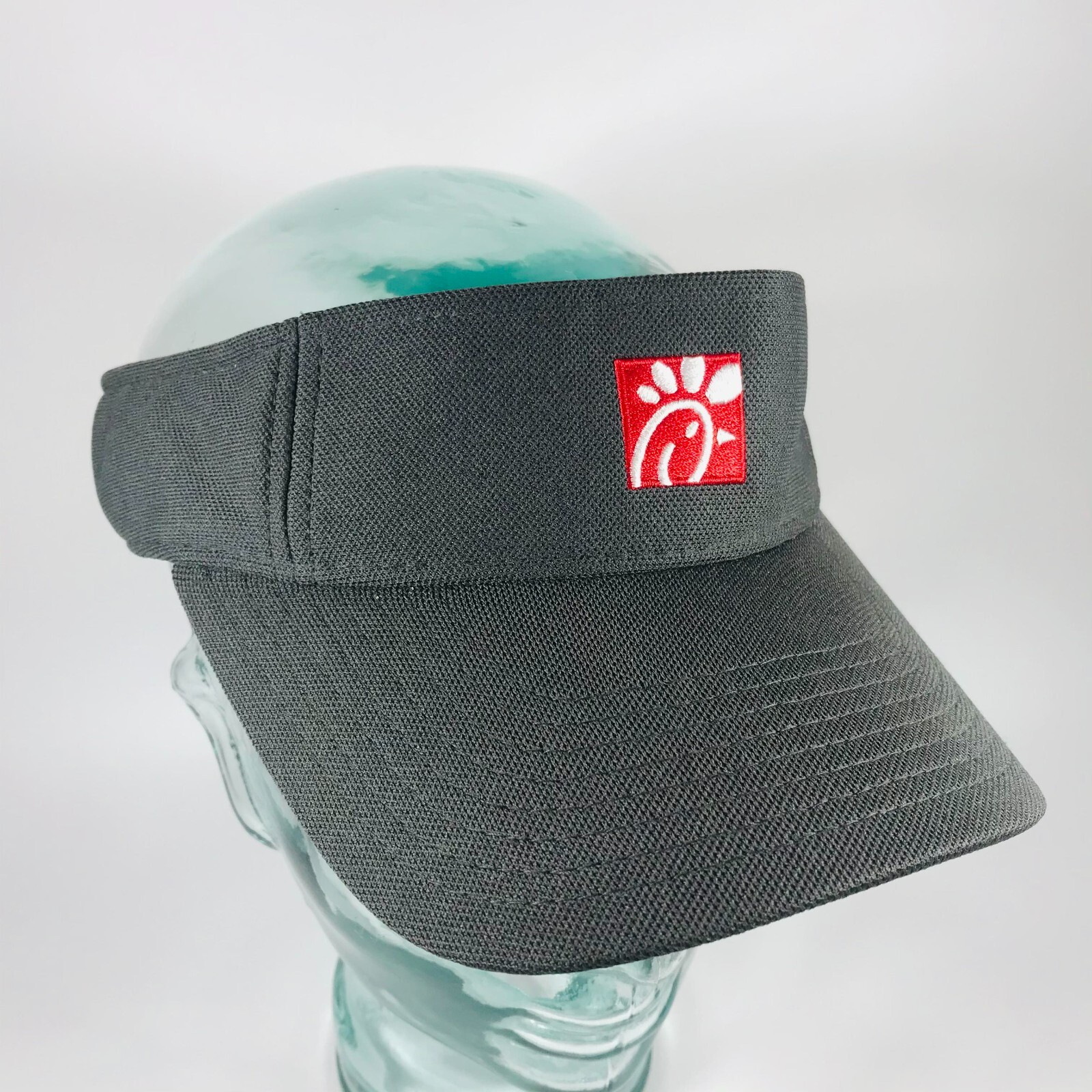Chick Fil A Employee Uniform Visor Hat Cap Gray Red L… Gem