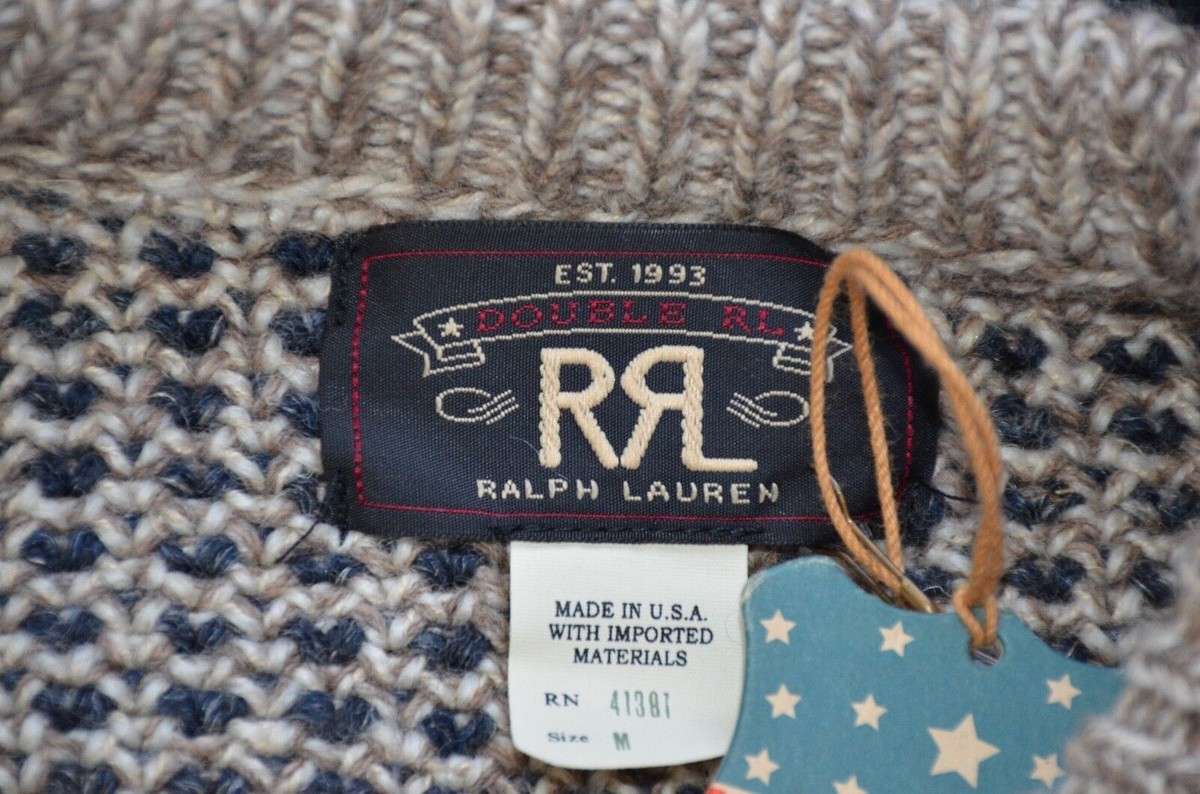 RRL ニットセーターアメリカ製USA レアラルフローレン男女ウール