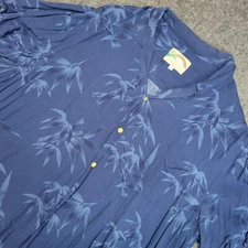 Vintage Paradise Found Shirt Mens 2XL Blue Hawaiian Bamboo Made In Hawaii Resort