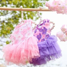 Lace Chiffon Dress Dog Cat Floral Skirts Pet Party Birthday Costume Pet Supplies
