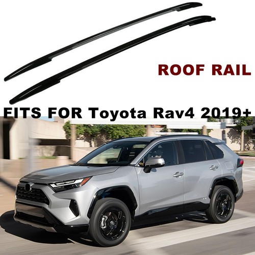 2PCS BLACK Aluminum Roof Rack Rail Fits For Toyota RAV4 2019-2024 2025 luggage - Picture 2 of 5