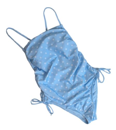 Wild Fable Light Blue Polka Dot Bathing Suit One Piece Sz XS