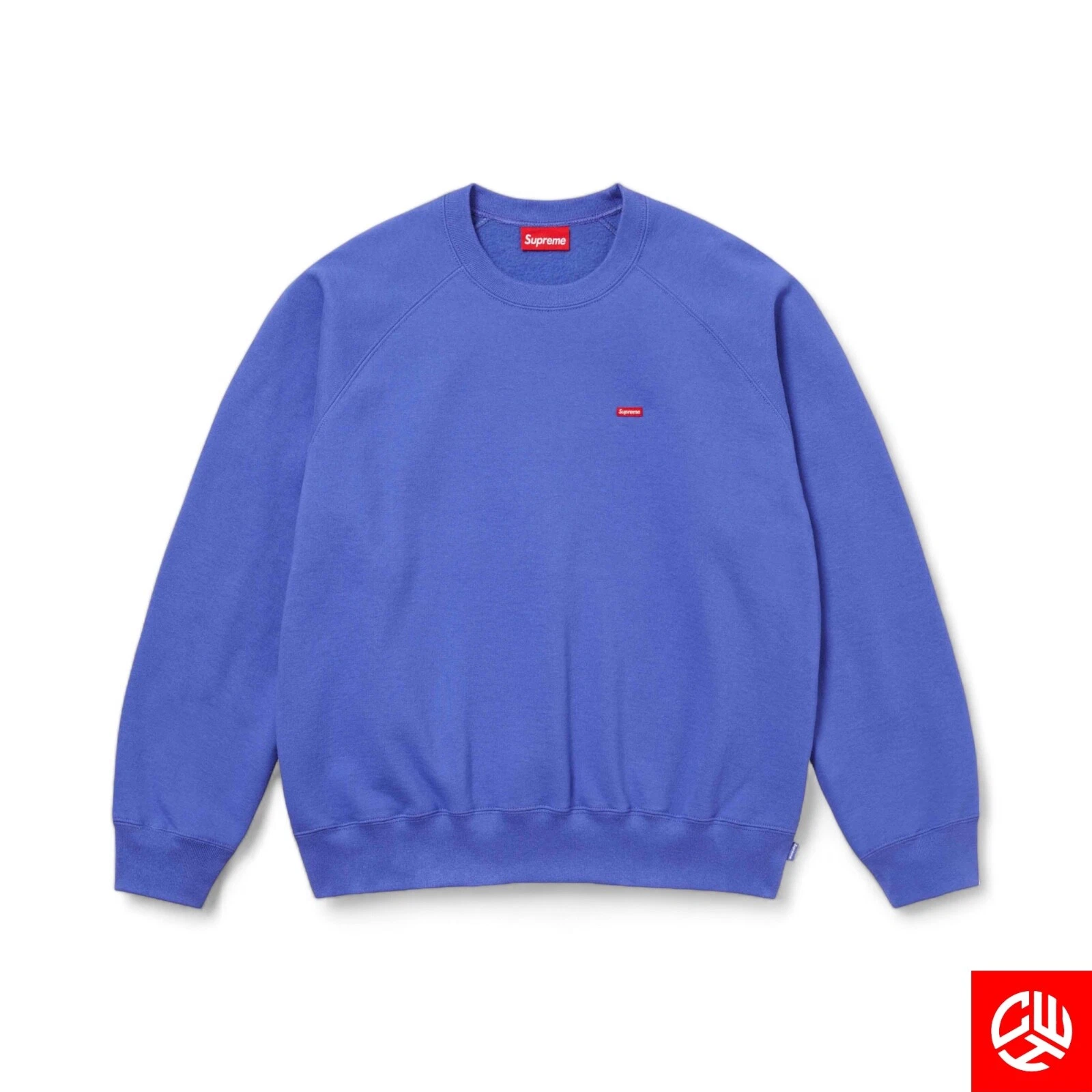 Sweat col rond SUPREME petite boîte logo violet FW21   Taille Medium