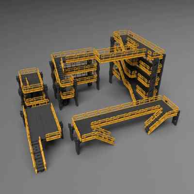 Hangar  model miniature gallery bridge scene shelf stair kit