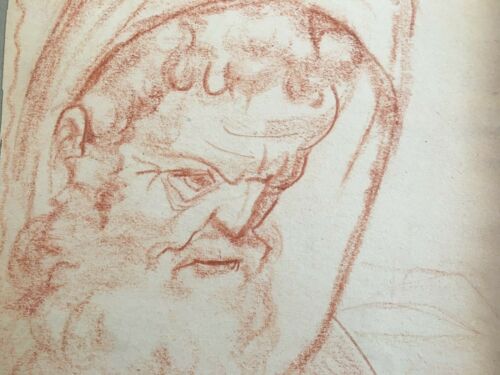 Sanguine Portrait Of An Old Man Saint Joseph? Biblical Prophet Noah Moses?