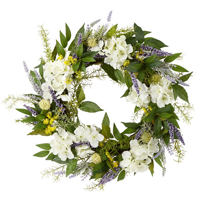 NWT Linden street Large 24'' HYDRANGEA  and  LAVENDER WREATH