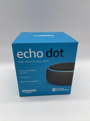 Amazon Echo Dot 3rd Generation Black Far Field Voice Control Smart ...