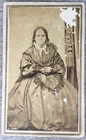 1860’s Lady Sits In Chair Civil War Era VTG CDV Photo Elkhart Indiana