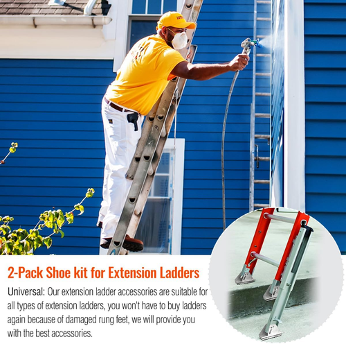 4 PCS Anti-Skid Shoe Kit for 26-2 Werner Extension Ladder Feet, Aluminium - Picture 3 of 12