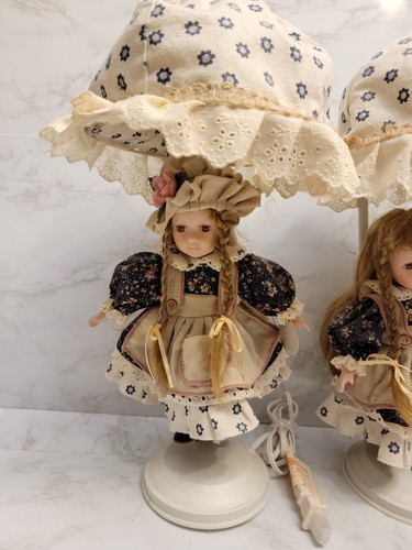 Elizabeth collection doll vintage lamps Set Of 2 / 17" Lamp/10 " Dolls - Picture 3 of 21