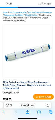 Click-On In-Line Super Clean Replacement Triple Filter (Removes Oxygen, Moisture