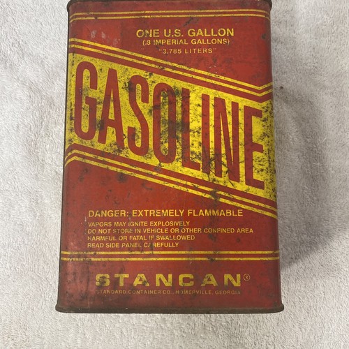 Bidone gas vintage Stancan 1 gallone in metallo con beccuccio di sicurezza - Foto 2 di 10