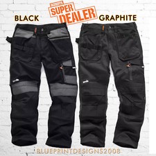 SCRUFFS Work Trousers 3D TRADE Hard-Wearing CORDURA FABRIC Knee Pad Pockets Size