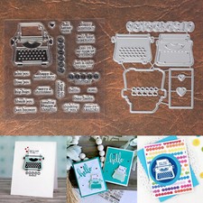 You re My Type Typewriter w Hearts Numbers Small Cutting Dies Stamps Set
