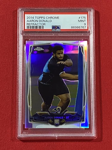 Aaron Donald RC 2014 Topps Chrome Refractor PSA 9 L A RAMS HOF DE