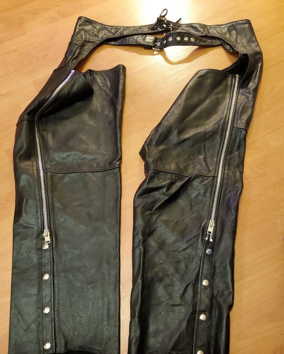 Wilsons Leather Motorcycle Chaps XXL Black, Zippered & Snapped | eBay