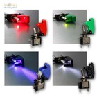 Kill-Switch Schalter mit LED Beleuchtung, 12V / 20A, Kfz Kippschalter mit Klappe