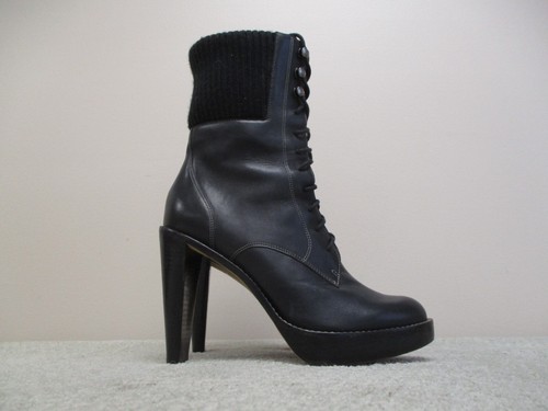 Cole Haan Heels Womens 6 Black Air Stiletto Platform Chunky Pumps Leather Y2K