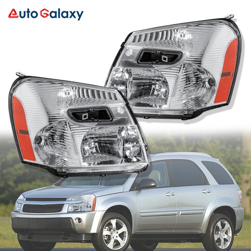 Pair Headlights Front Lamps w/ Amber Reflectors For 2005-2009 Chevy Equinox 3.4L - Picture 1 of 11