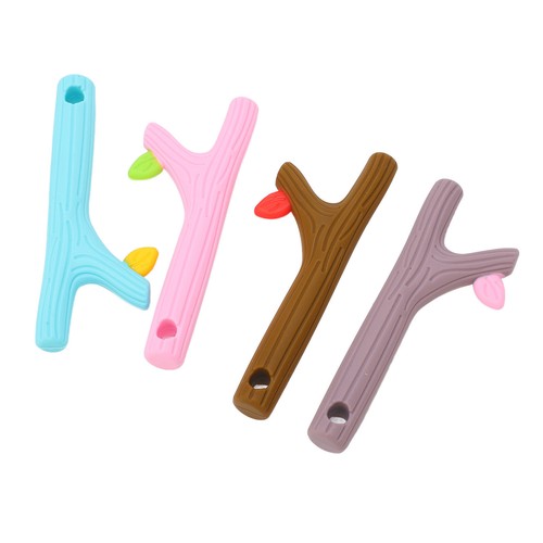 4Pcs Baby Teething Toy Hollow Tube Food Grade Silicone Teether Chew Straw Stick - Picture 12 of 12