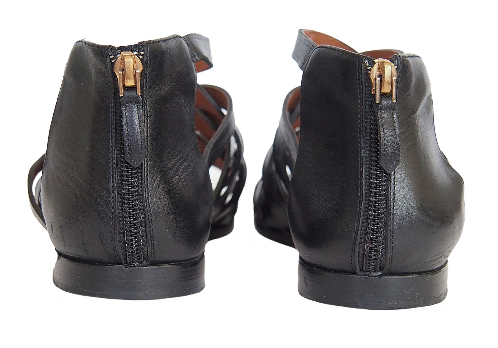 Givenchy Womens Ankle Leather Flat Sandals Shoes Black Size 38 US 8 thumbnail 4