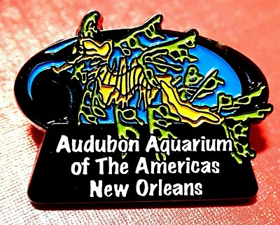 ^^BEAUTIFUL VINTAGE AUDUBON AQUARIUM OF AMERICAS PIN BADGE NEW ORLEANS  SEAHORSE