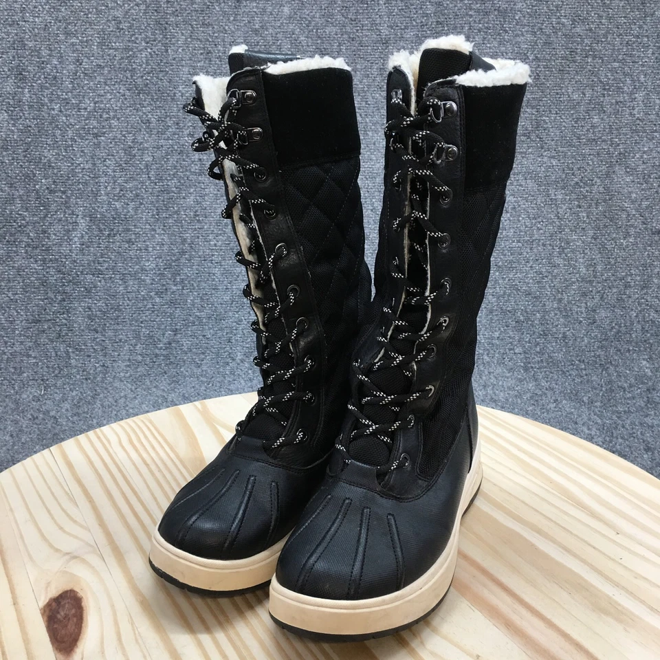 Botas de invierno impermeables Aldo para mujer 6,5 Kozy negras de imitación de cuero medio Foto 3 de 4