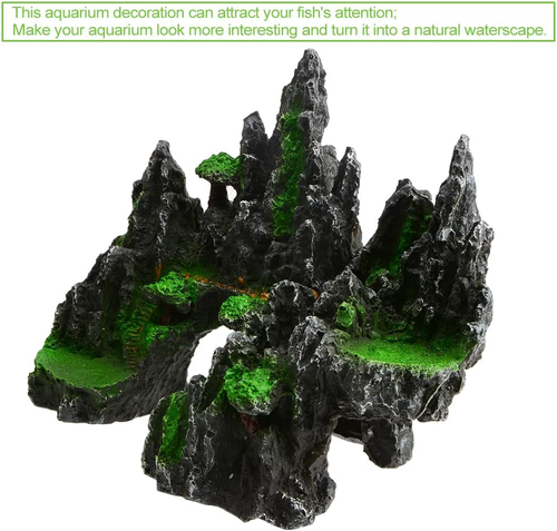 Large Aquarium Mountain View Stone Ornament,Rock Cave Landscape Decorations Arti - Picture 4 of 12