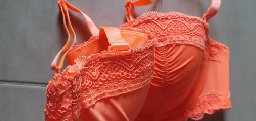 H&M Bügel BH 75C Spitze Orange gepolstert mit verstellbaren/abnehmbaren Trägern - Bild 3 von 4
