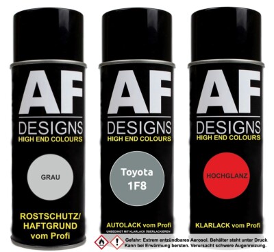 Autolack für Toyota 1F8 Medium Silver Metalli Klarlack Grundierung Spraydose Set