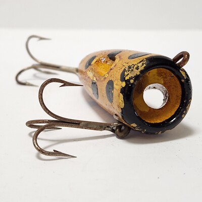 Vintage Biff Bait Company Master Biff Plug Yellow w/ Black Vintage Biff Bait Company Master Biff Plug Yellow w/ Black