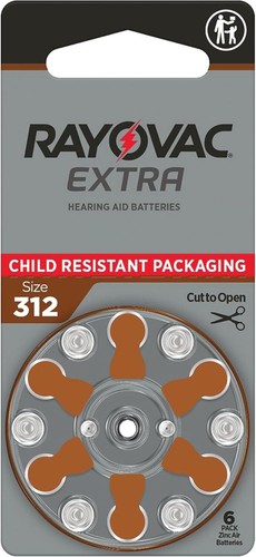 60 x Rayovac Extra 312 Size Hearing aid batteries Zinc air 10 Packs Used By 2028 - Picture 2 of 5